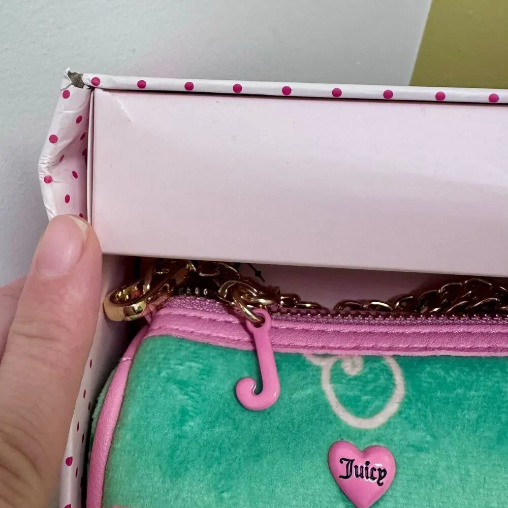 Juicy Couture Heritage Cherry Barrel Bag Gift Set Green Charm Mini Crossbody